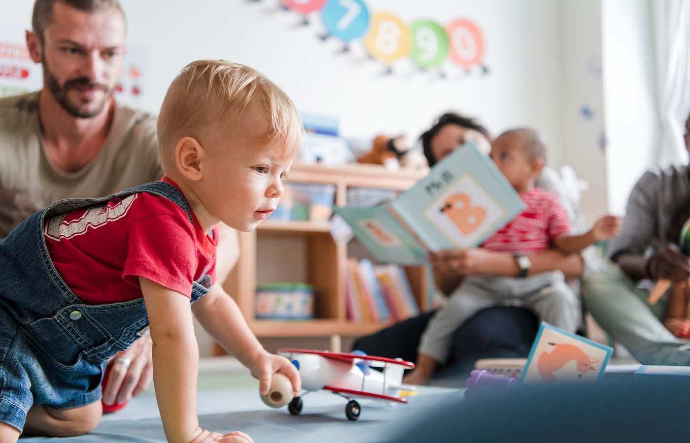 kids playing with caregivers