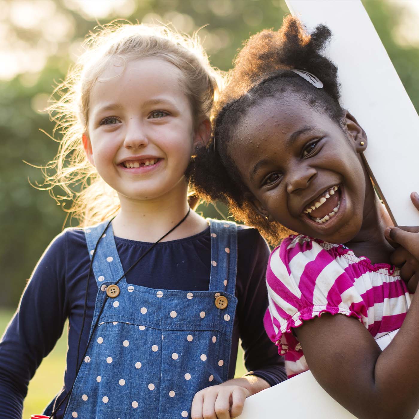 two young girls playing together